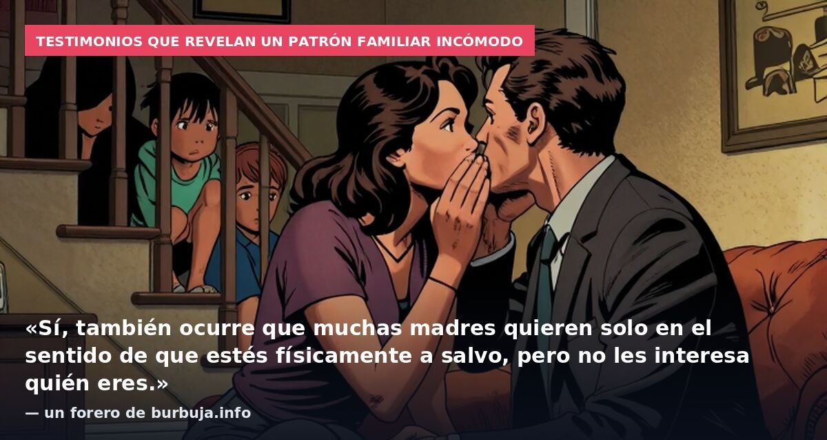 Testimonios que revelan un patrón familiar incómodo: «Sí, también ocurre que muchas madres quieren solo en el sentido de que estés físicamente a salvo, pero no les interesa quién eres.» — un forero de burbuja.info