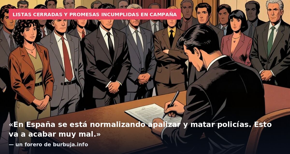 Listas cerradas y promesas incumplidas en campaña: «En España se está normalizando apalizar y matar policías. Esto va a acabar muy mal.» — un forero de burbuja.info