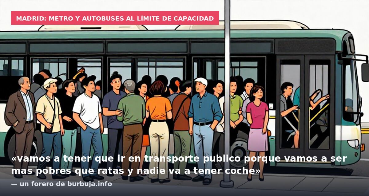 Madrid: metro y autobuses al límite de capacidad: «vamos a tener que ir en transporte publico porque vamos a ser mas pobres que ratas y nadie va a tener coche» — un forero de burbuja.info