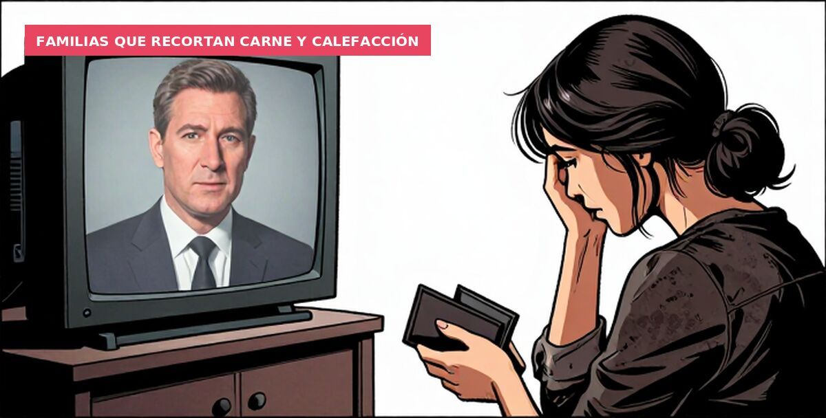 Familias que recortan carne y calefacción