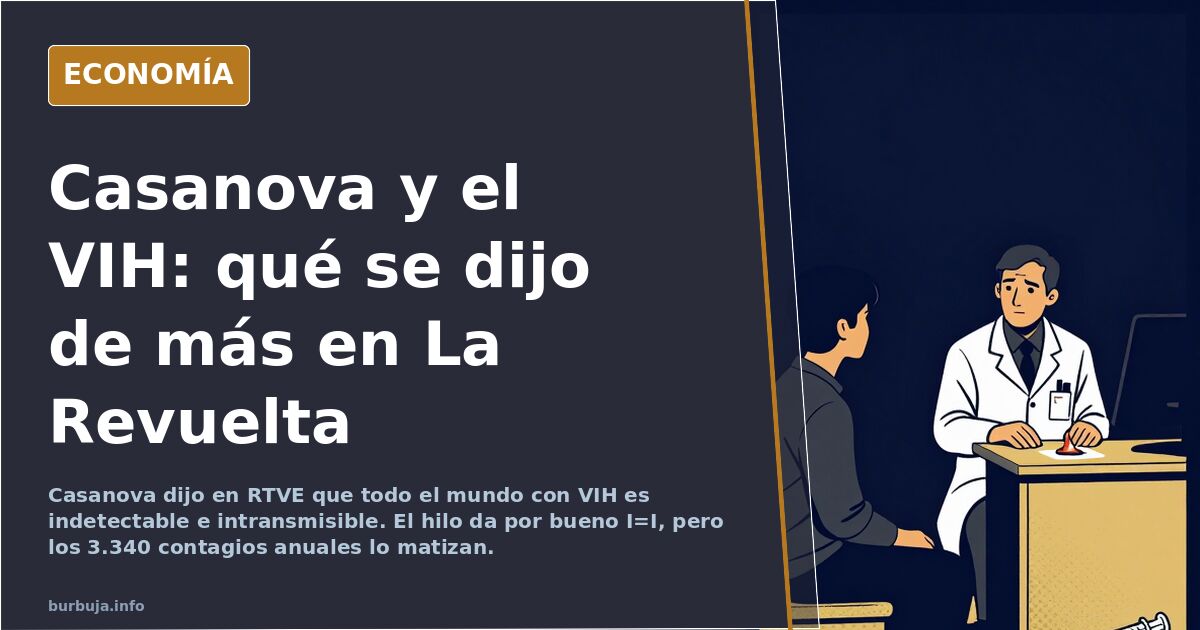 Ilustración editorial sobre el VIH indetectable e intransmisible y el debate surgido en un programa de televisión