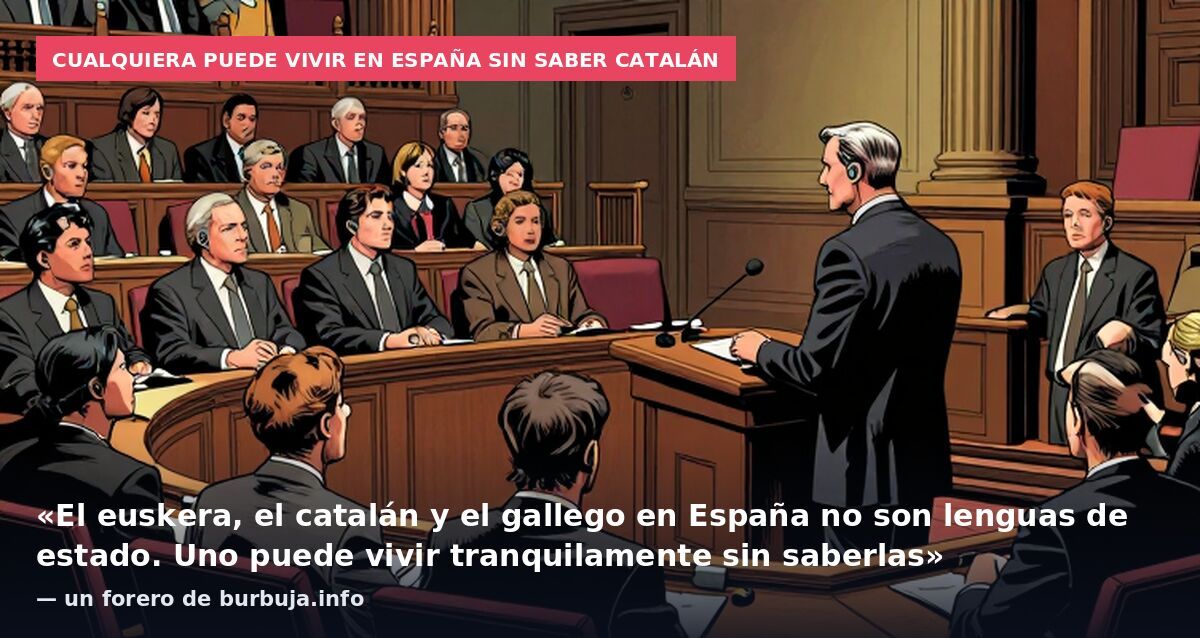 Cualquiera puede vivir en España sin saber catalán: «El euskera, el catalán y el gallego en España no son lenguas de estado. Uno puede vivir tranquilamente sin saberlas» — un forero de burbuja.info