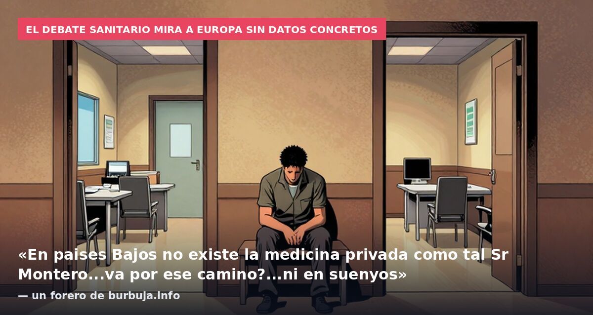 El debate sanitario mira a Europa sin datos concretos: «En paises Bajos no existe la medicina privada como tal Sr Montero...va por ese camino?...ni en suenyos» — un forero de burbuja.info
