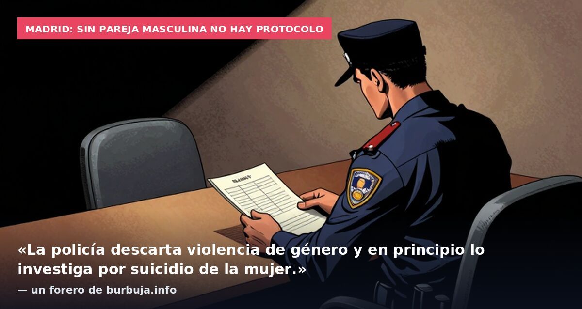 Madrid: sin pareja masculina no hay protocolo: «La policía descarta violencia de género y en principio lo investiga por suicidio de la mujer.» — un forero de burbuja.info