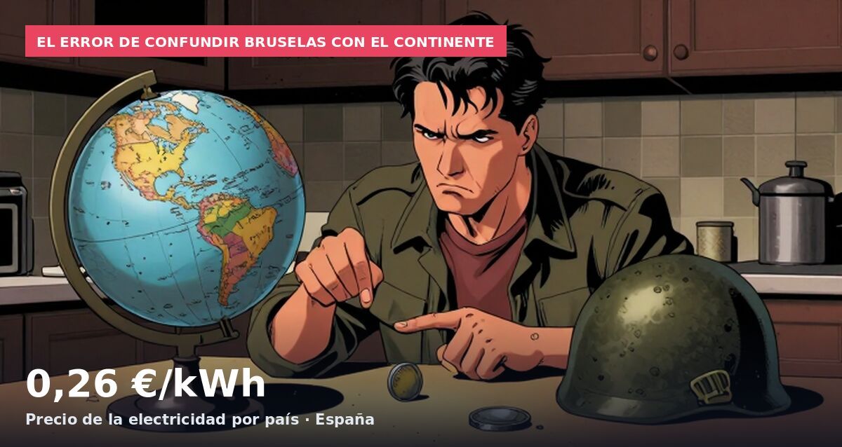 El error de confundir Bruselas con el continente: 0,26 €/kWh Precio de la electricidad por país · España