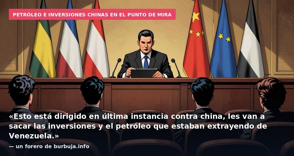 Petróleo e inversiones chinas en el punto de mira: «Esto está dirigido en última instancia contra china, les van a sacar las inversiones y el petróleo que estaban extrayendo de Venezuela.» — un forero de burbuja.info