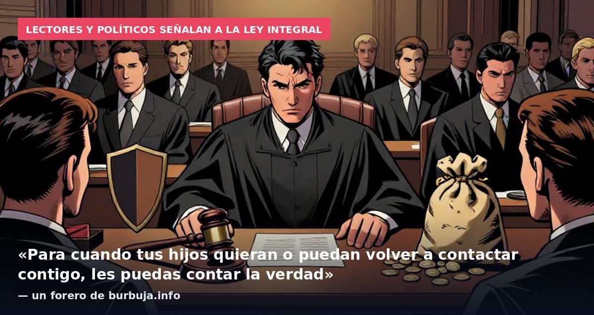 Lectores y políticos señalan a la ley integral: «Para cuando tus hijos quieran o puedan volver a contactar contigo, les puedas contar la verdad» — un forero de burbuja.info