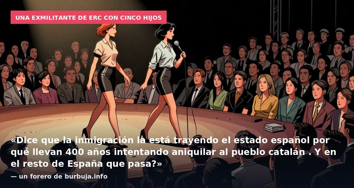 Una exmilitante de ERC con cinco hijos: «Dice que la inmigración la está trayendo el estado español por qué llevan 400 años intentando aniquilar al pueblo catalán . Y en el resto de España que pasa?» — un forero de burbuja.info