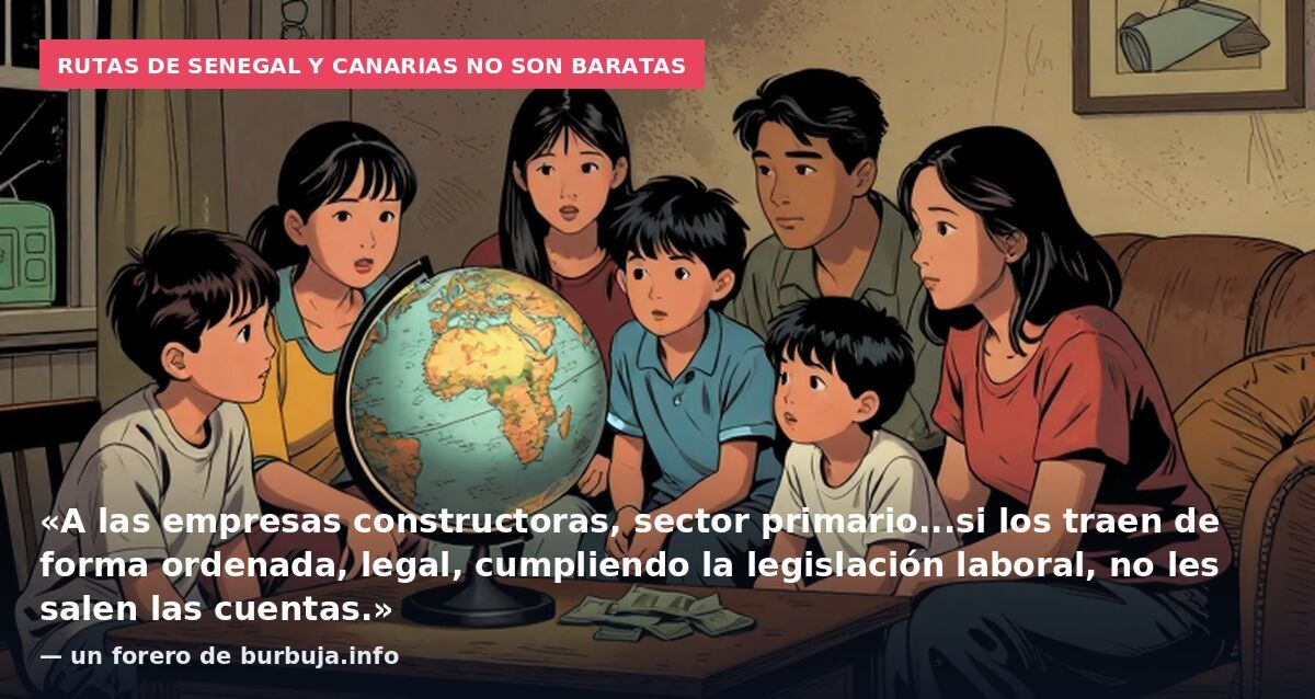 Rutas de Senegal y Canarias no son baratas: «A las empresas constructoras, sector primario...si los traen de forma ordenada, legal, cumpliendo la legislación laboral, no les salen las cuentas.» — un forero de burbuja.info