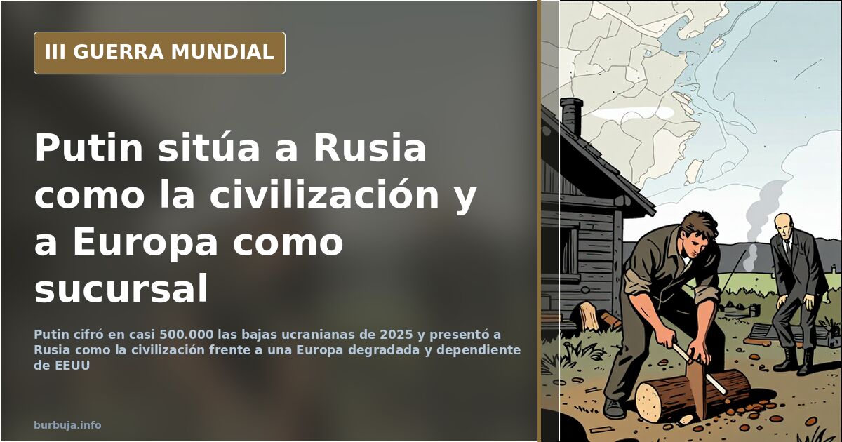 Putin acusa a Europa de «degradación» y de servir a Washington