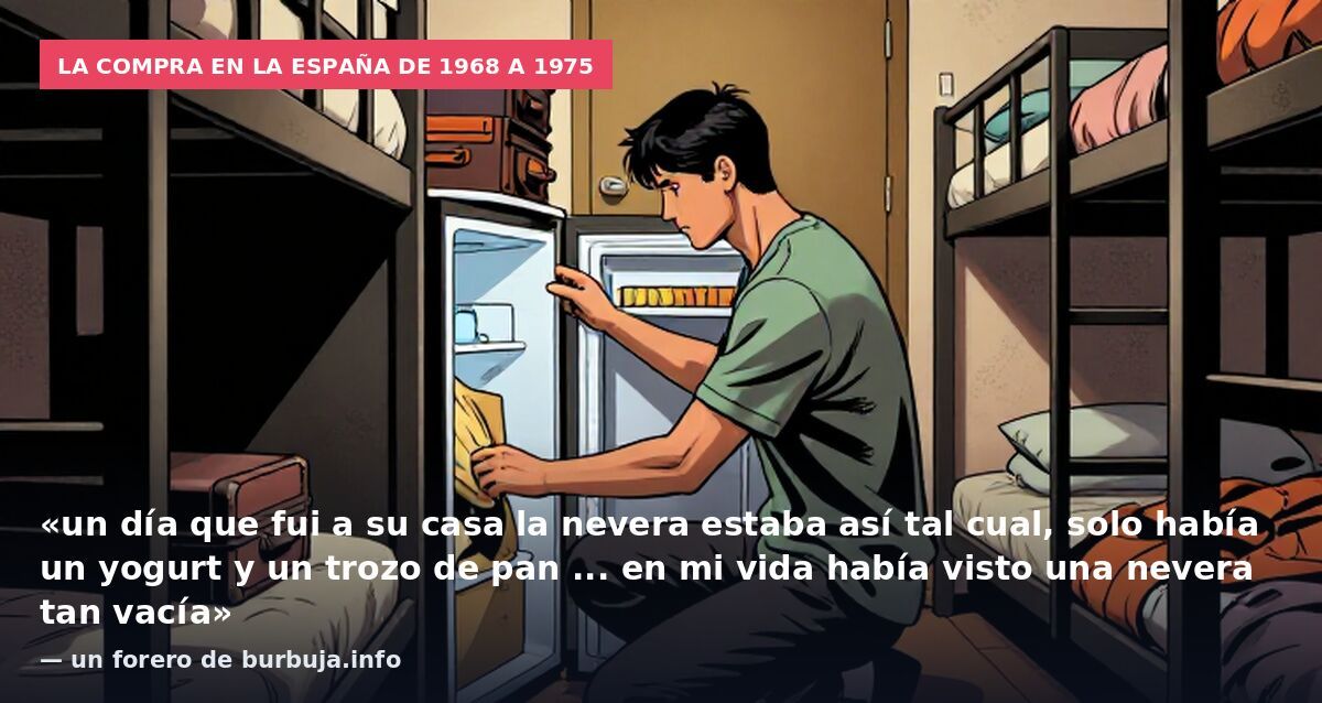 La compra en la España de 1968 a 1975: «un día que fui a su casa la nevera estaba así tal cual, solo había un yogurt y un trozo de pan ... en mi vida había visto una nevera tan vacía» — un forero de burbuja.info