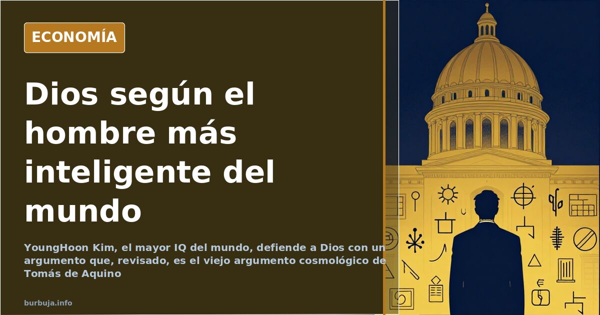 Un hombre de espaldas ante una pizarra cubierta de fórmulas y una cúpula al fondo, ilustración sobre la existencia de Dios