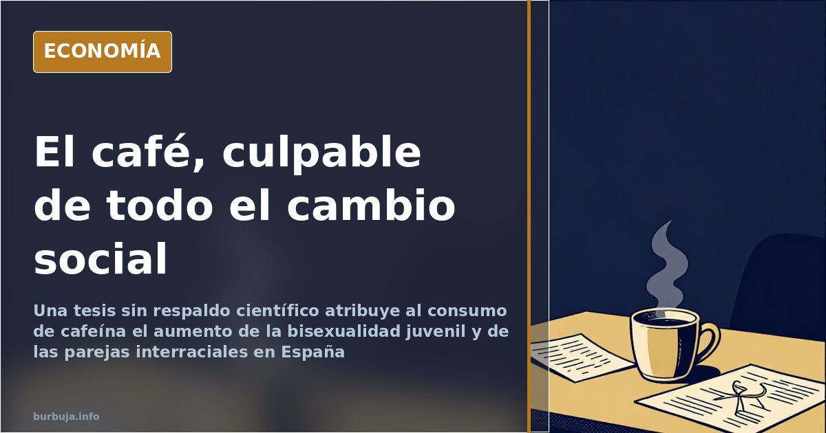 Taza de café humeante sobre una mesa de oficina junto a papeles y un gráfico sobre el consumo de cafeína en mujeres jóvenes