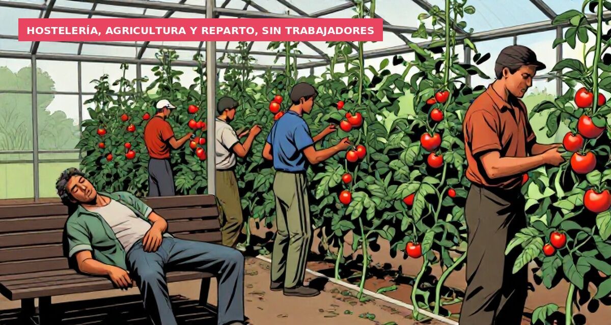 Hostelería, agricultura y reparto, sin trabajadores