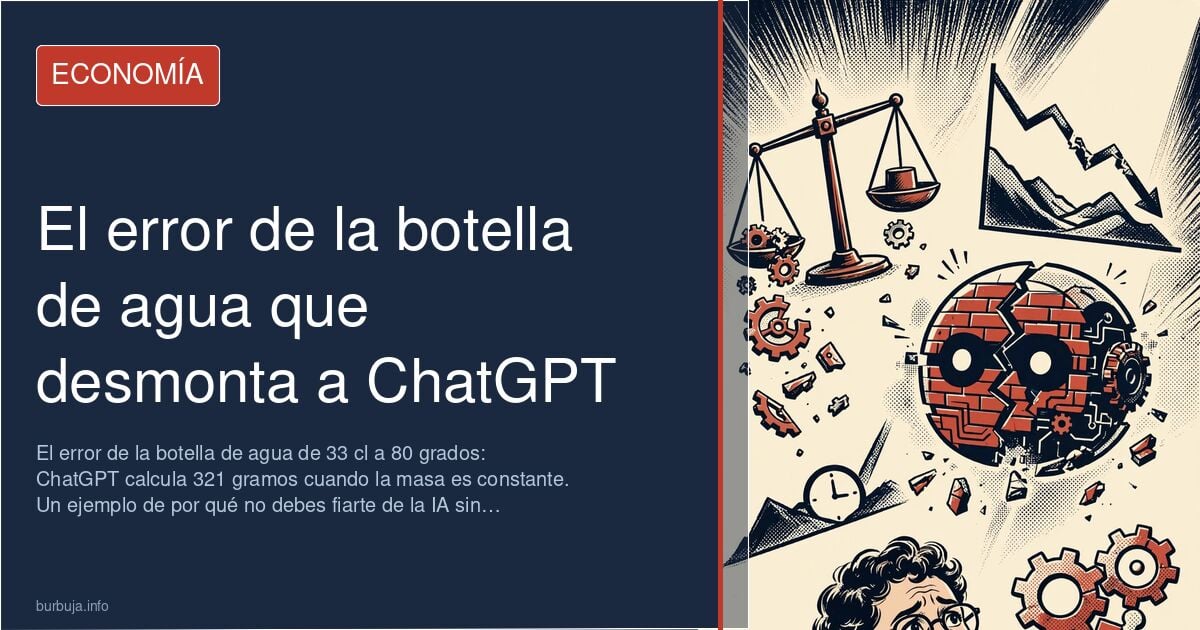 Botella de agua de 33 cl a 80 grados con cálculo erróneo de ChatGPT