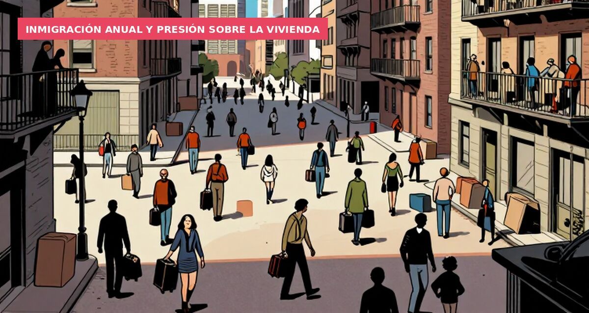 Inmigración anual y presión sobre la vivienda