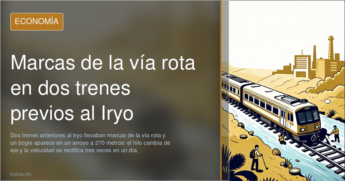 Marcas de la vía rota en dos trenes previos al Iryo