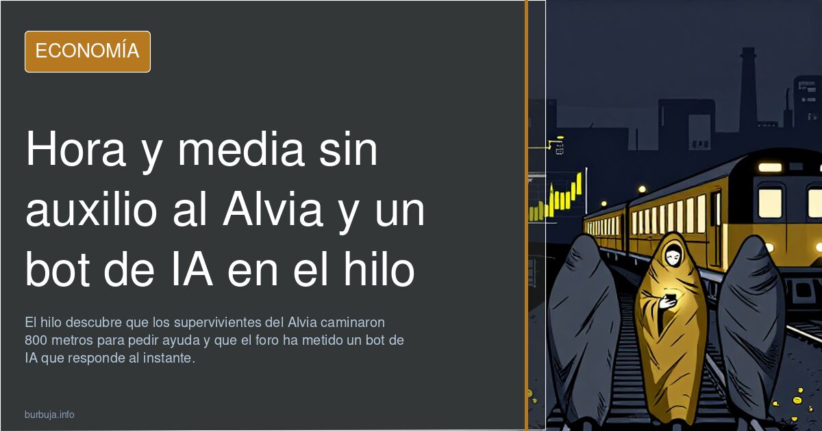 Hora y media sin auxilio al Alvia y un bot de IA en el hilo