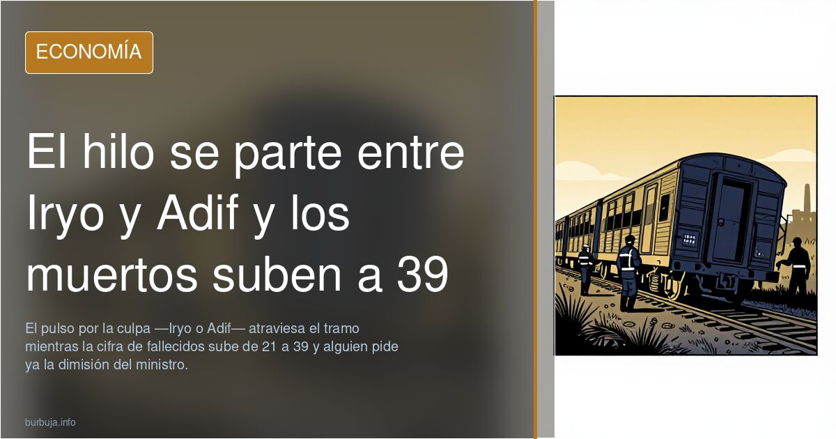 El hilo se parte entre Iryo y Adif y los muertos suben a 39