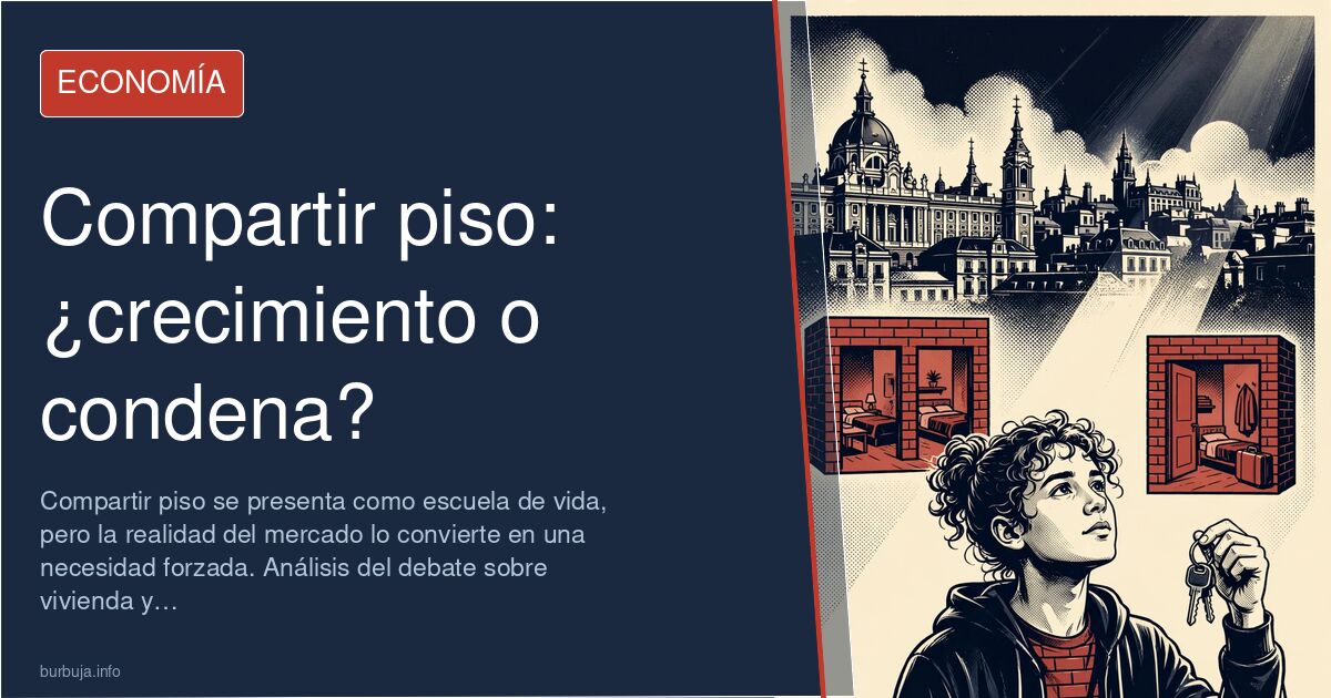 Dos jóvenes en la cocina compartida de un piso en Madrid