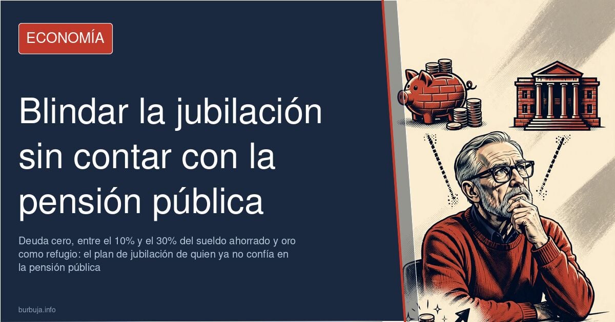 Persona revisando una cartera con oro, un piso y acciones como plan de jubilación alternativo a la pensión pública