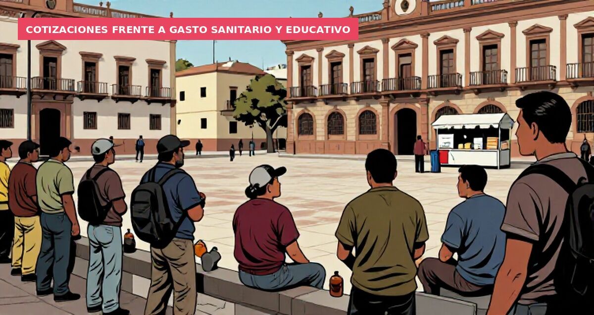 Cotizaciones frente a gasto sanitario y educativo