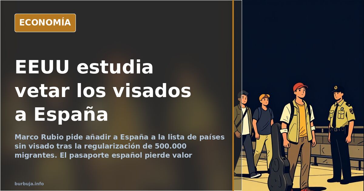 Pasaporte español sobre una mesa junto a un formulario de visado estadounidense y un sello de entrada a Estados Unidos