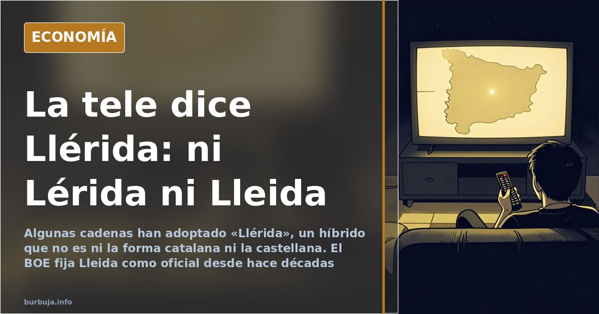 Rótulo de carretera en España con doble topónimo, Lérida y Lleida, señalando la misma ciudad en direcciones distintas