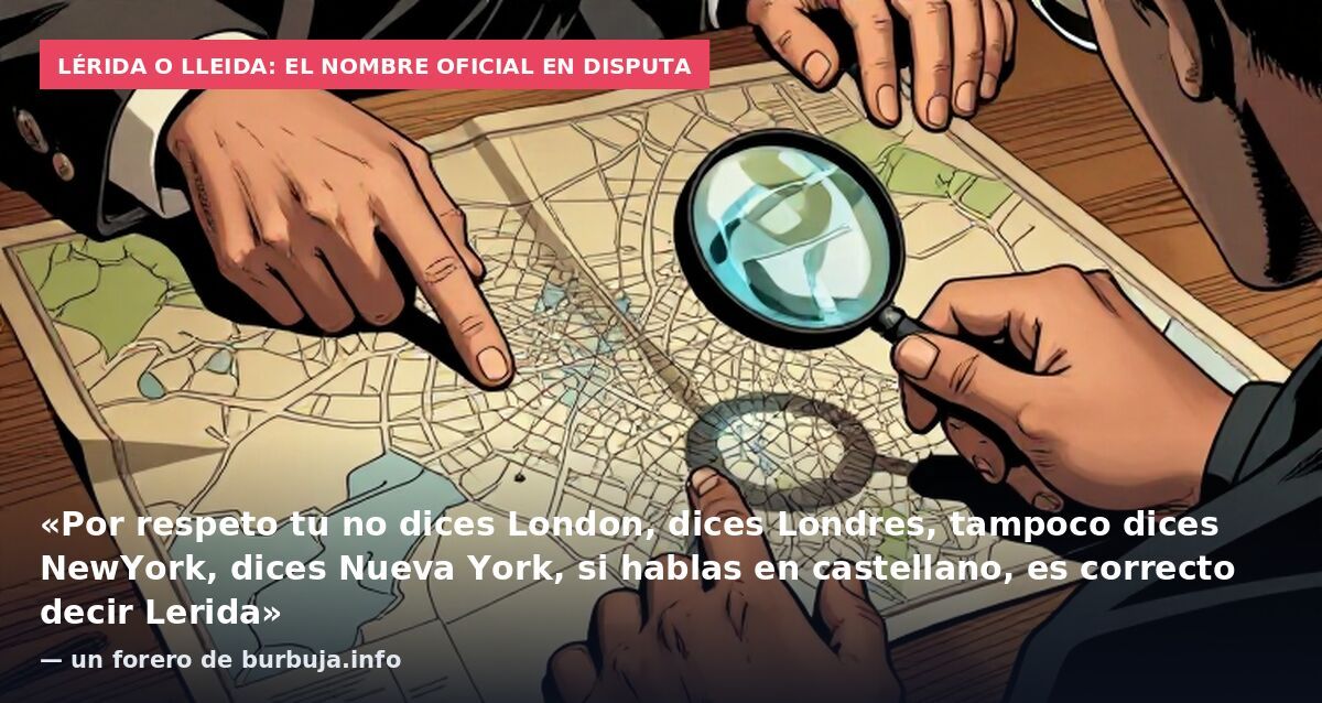 Lérida o Lleida: el nombre oficial en disputa: «Por respeto tu no dices London, dices Londres, tampoco dices NewYork, dices Nueva York, si hablas en castellano, es correcto decir Lerida» — un forero de burbuja.info