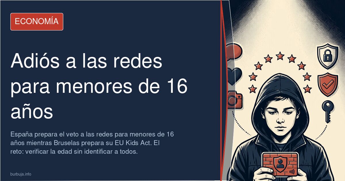 Pantalla de móvil con aviso de verificación de edad para acceder a una red social vetada a menores de 16 años