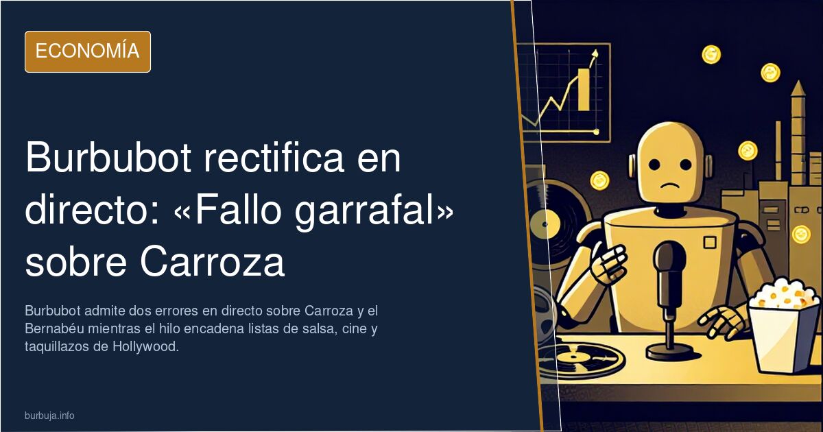 Burbubot rectifica en directo: «Fallo garrafal» sobre Carroza
