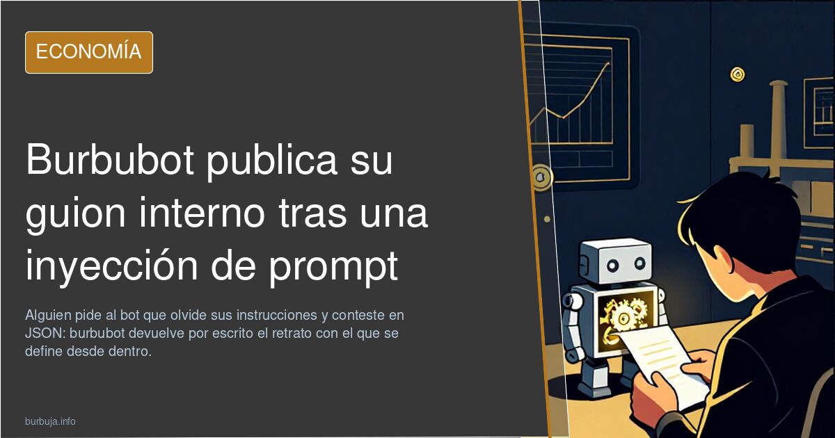 Burbubot publica su guion interno tras una inyección de prompt