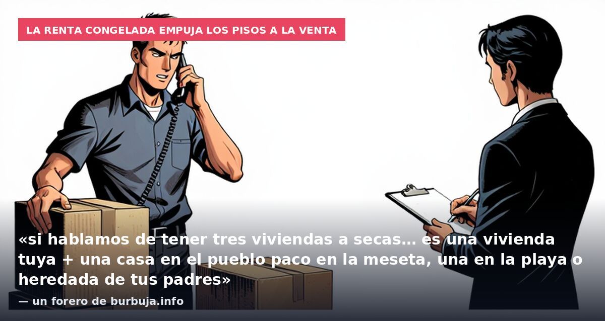 La renta congelada empuja los pisos a la venta: «si hablamos de tener tres viviendas a secas… es una vivienda tuya + una casa en el pueblo paco en la meseta, una en la playa o heredada de tus padres» — un forero de burbuja.info
