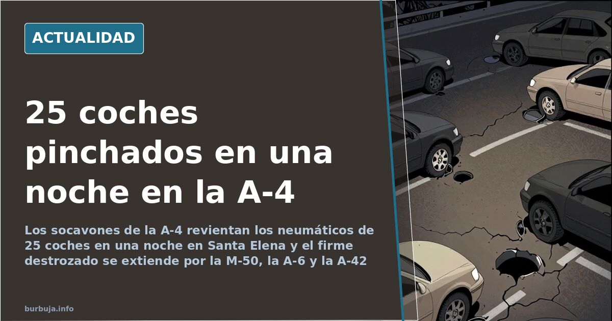 Los socavones de la A-4 destrozan 25 neumáticos en una sola noche
