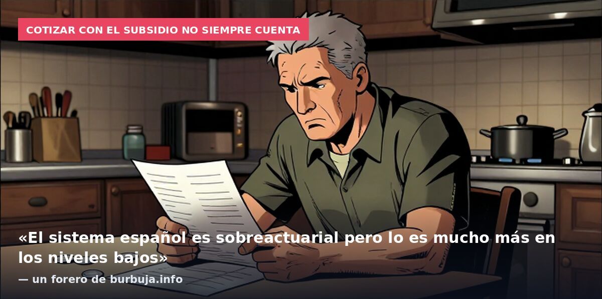 Cotizar con el subsidio no siempre cuenta: «El sistema español es sobreactuarial pero lo es mucho más en los niveles bajos» — un forero de burbuja.info
