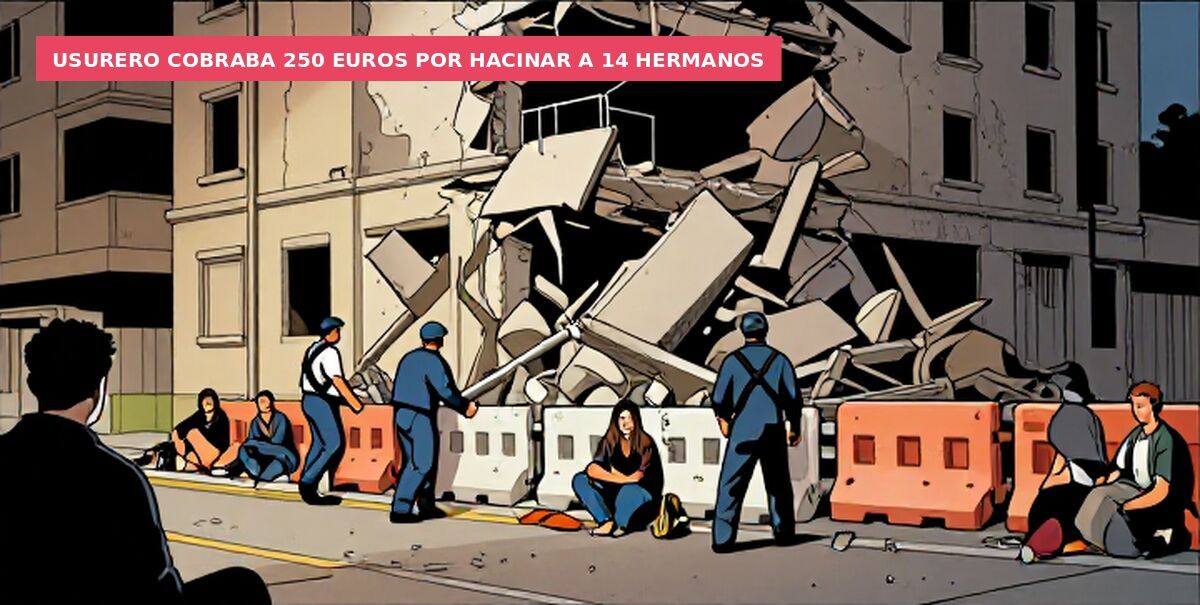 Usurero cobraba 250 euros por hacinar a 14 hermanos
