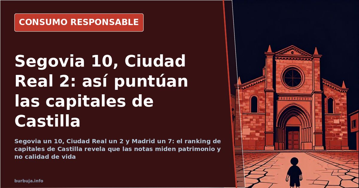 Segovia un 10 y Ciudad Real un 2: el ranking de las capitales de Castilla