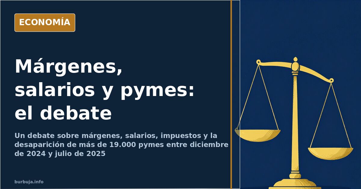 Ilustración editorial en azul marino y dorado con líneas divergentes que representan magnitudes económicas