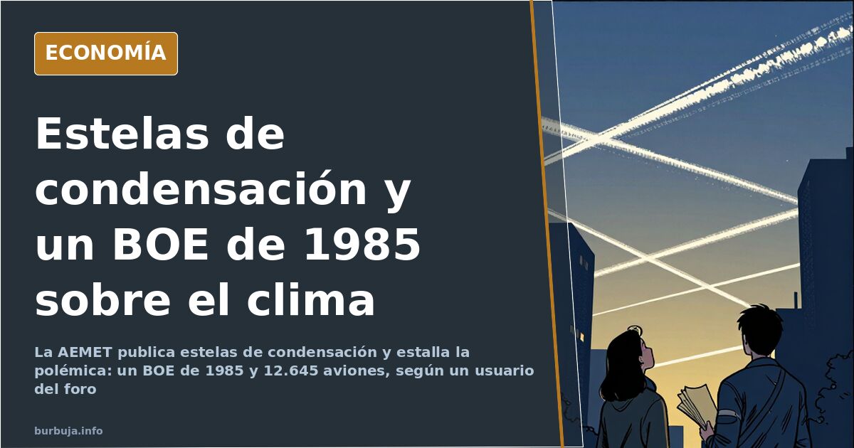 Cielo surcado por estelas de condensación de aviones sobre una ciudad española