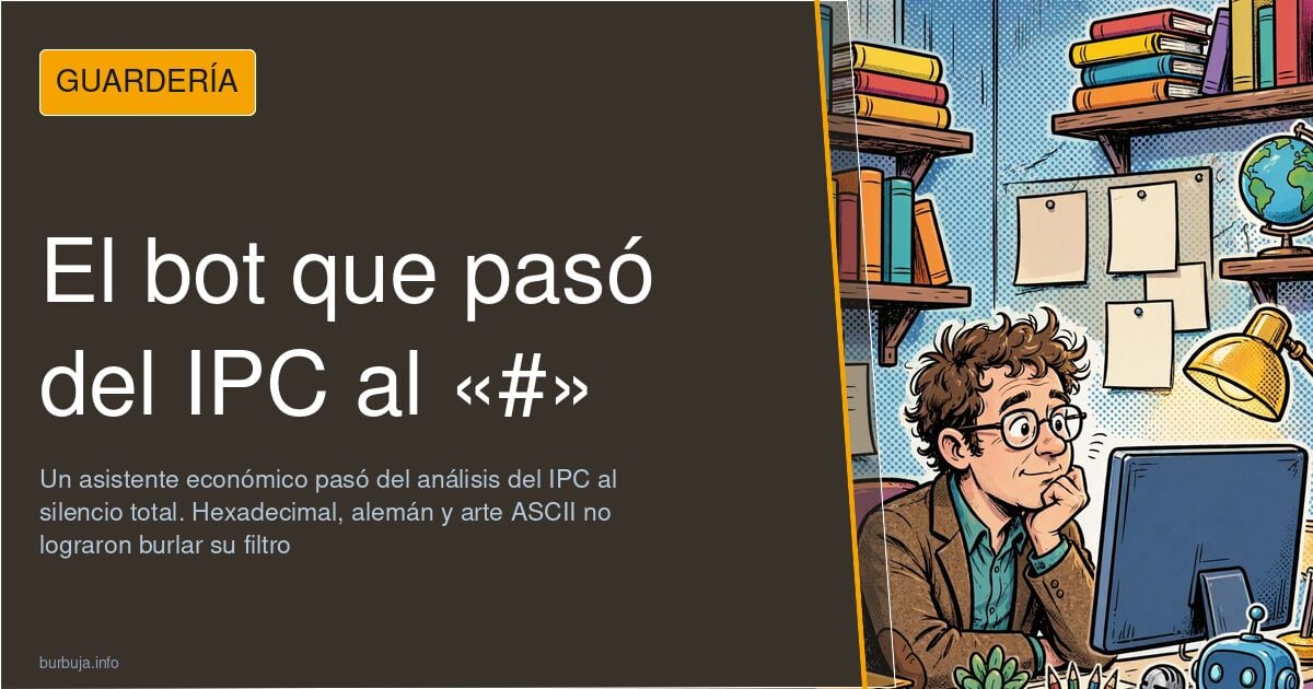 Ilustración de un asistente conversacional atrapado en un bucle de mensajes, representado por flechas circulares y un símbolo