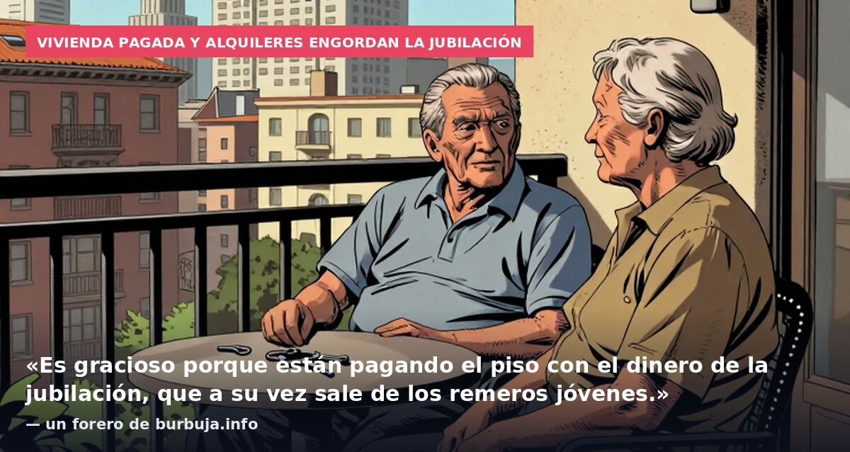 Vivienda pagada y alquileres engordan la jubilación: «Es gracioso porque están pagando el piso con el dinero de la jubilación, que a su vez sale de los remeros jóvenes.» — un forero de burbuja.info
