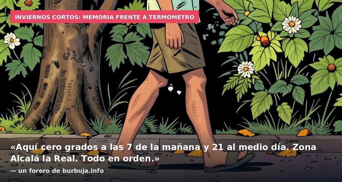 Inviernos cortos: memoria frente a termómetro: «Aquí cero grados a las 7 de la mañana y 21 al medio día. Zona Alcalá la Real. Todo en orden.» — un forero de burbuja.info