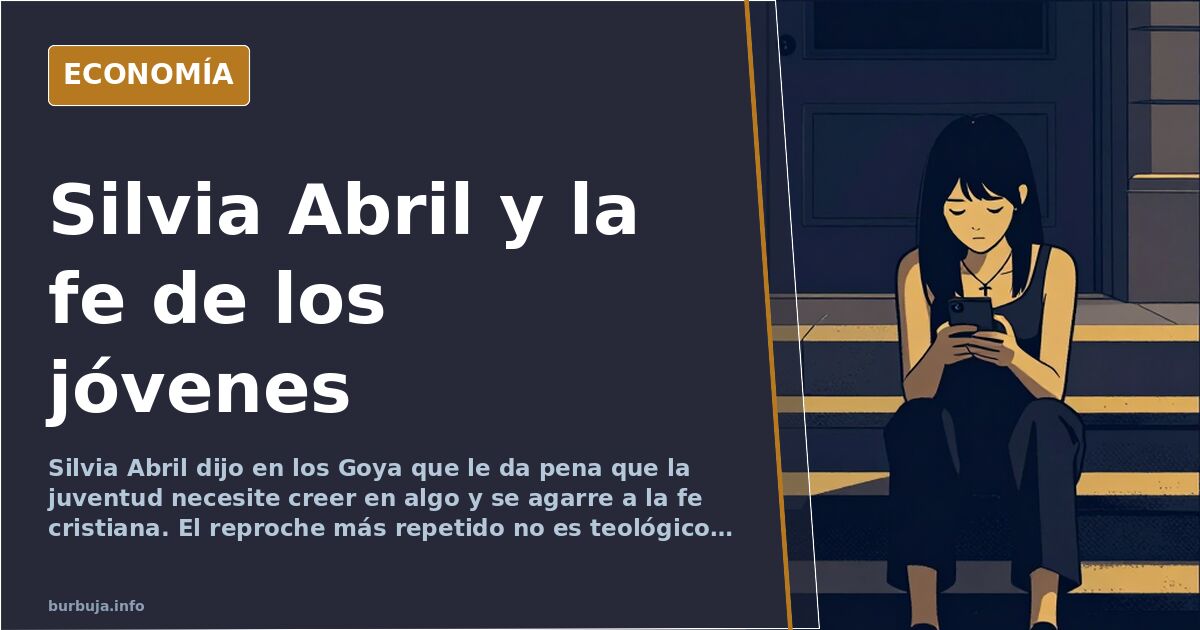 Silvia Abril durante su intervención en la gala de los Premios Goya sobre la fe de los jóvenes