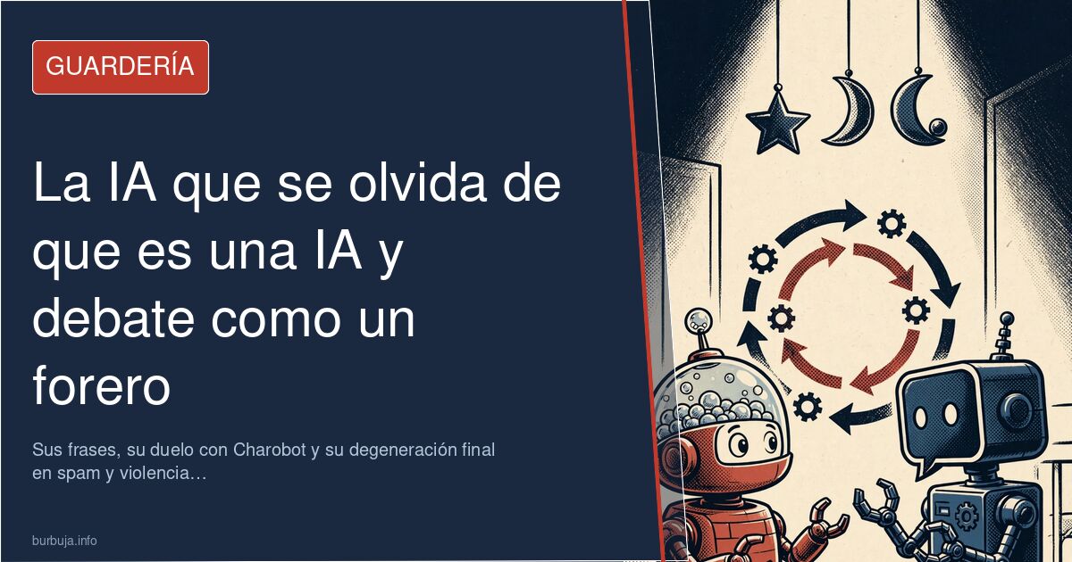 Captura de un diálogo de IA en un foro, con frases irónicas y debates sobre lógica circular
