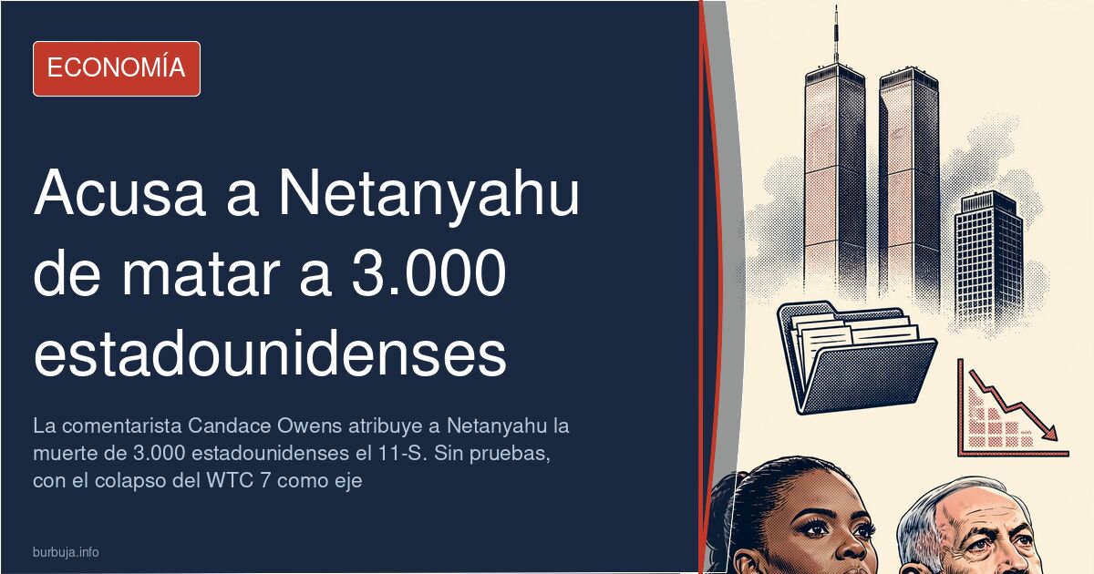 Vista de las Torres Gemelas de Nueva York en el 11-S junto a un primer plano de la comentarista estadounidense Candace Owens
