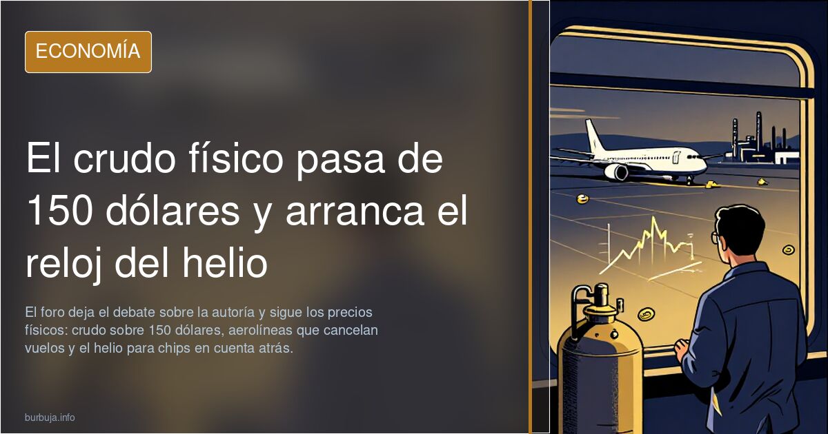 El crudo físico pasa de 150 dólares y arranca el reloj del helio