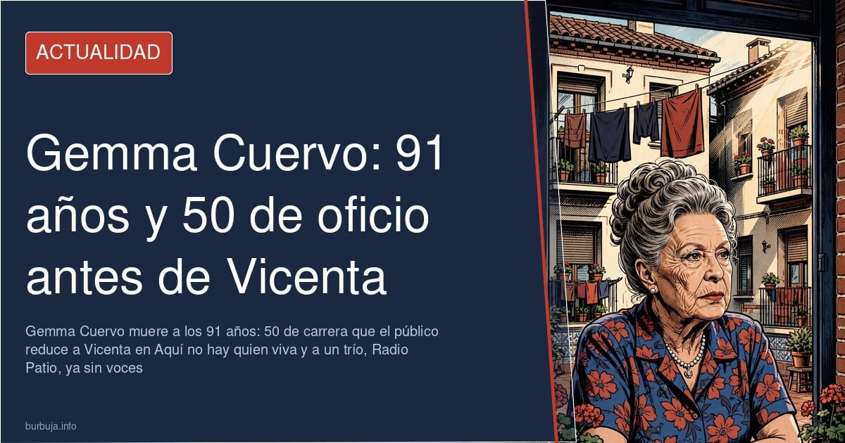Retrato de la actriz Gemma Cuervo, la Vicenta de Aquí no hay quien viva, fallecida a los 91 años