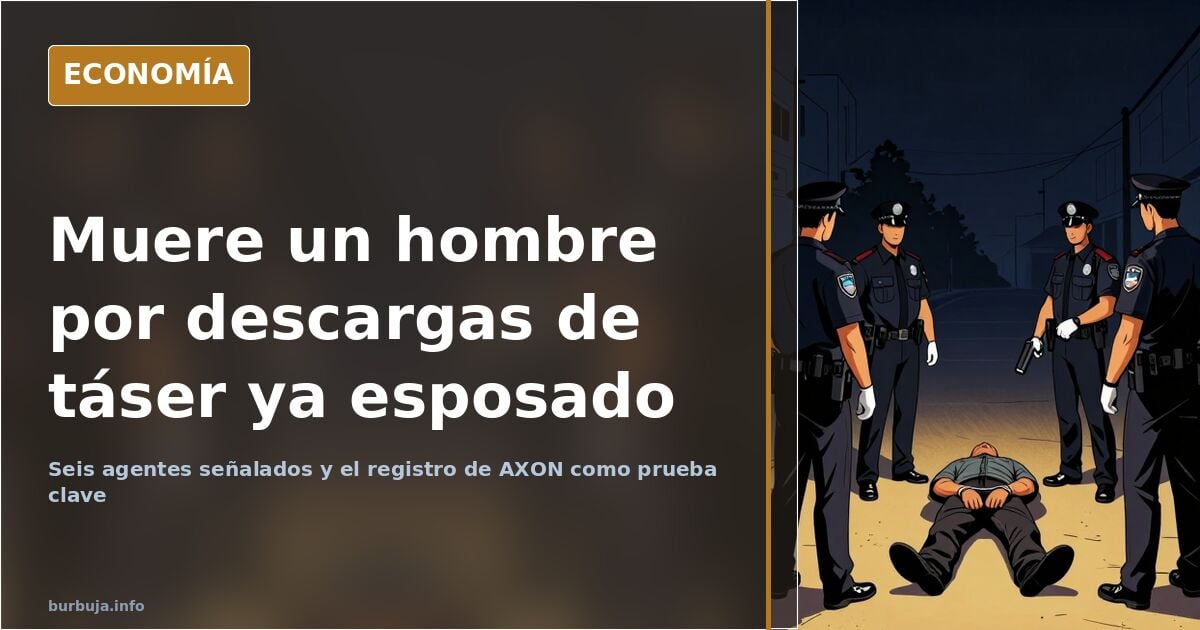 Agentes de policía durante una intervención en la vía pública con una persona reducida en el suelo junto a un establecimiento