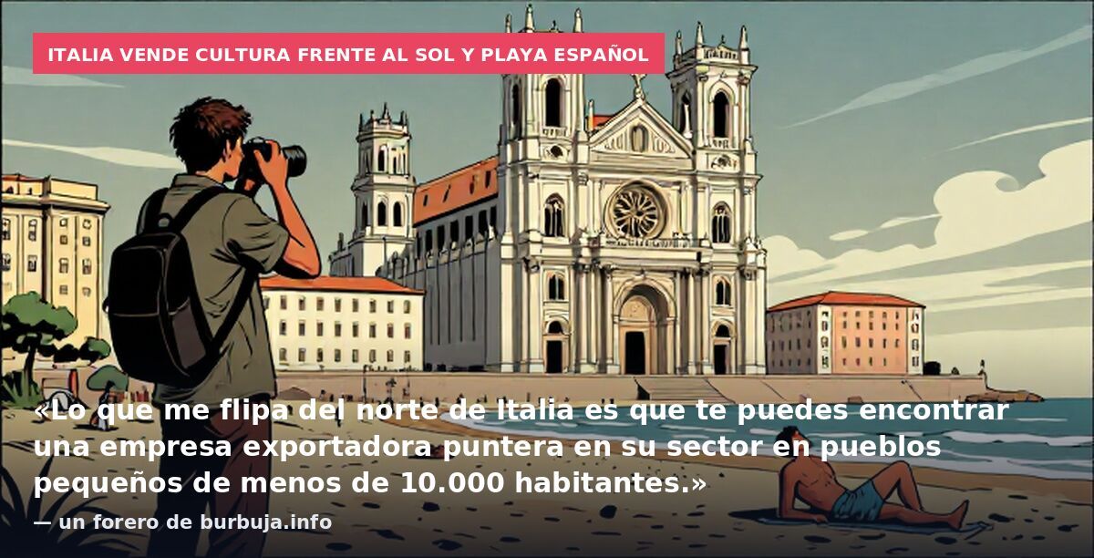 Italia vende cultura frente al sol y playa español: «Lo que me flipa del norte de Italia es que te puedes encontrar una empresa exportadora puntera en su sector en pueblos pequeños de menos de 10.000 habitantes.» — un forero de burbuja.info