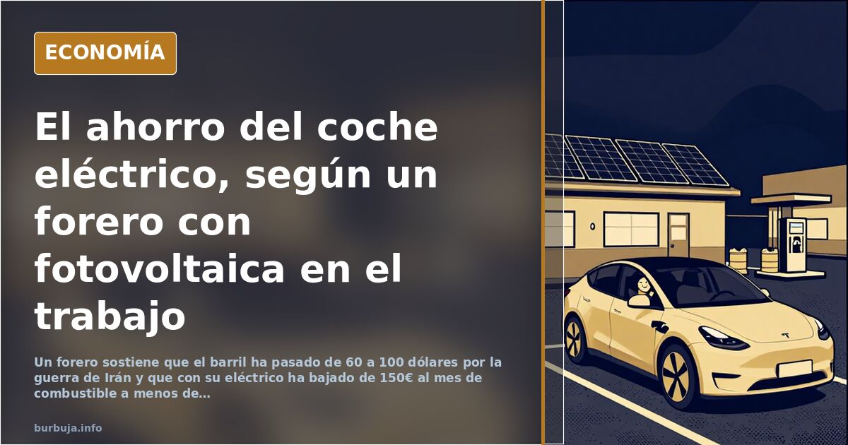 Coche eléctrico enchufado a un cargador doméstico junto a paneles solares en la cubierta de una nave industrial